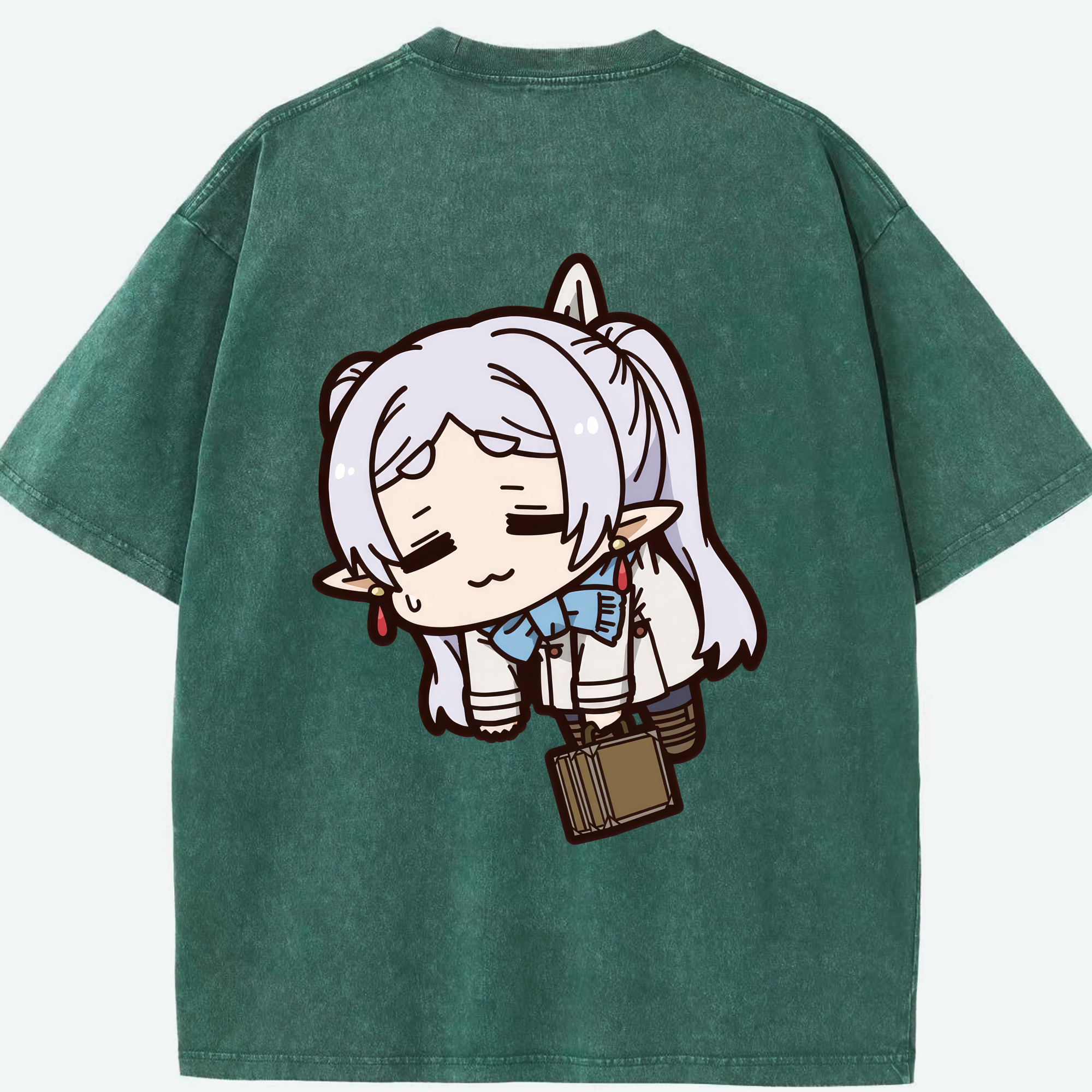 （画像用） 葬送のフリーレン Frieren 綿100% ヴィンテージ風 半袖Tシャツ（背面プリント）